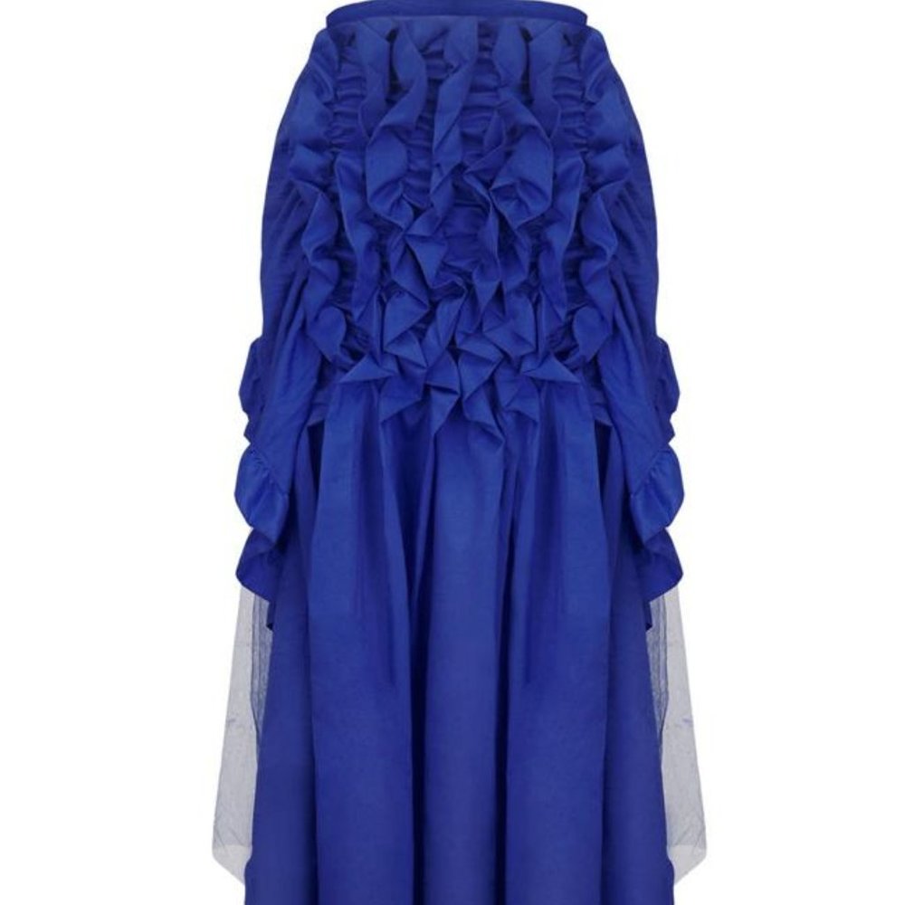 Blue Tulle Tutu Bustle Wrap Skirt - Picture 2 of 4